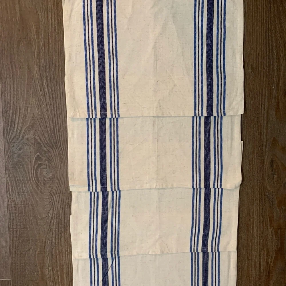 Set of Blue and White Striped Placemats